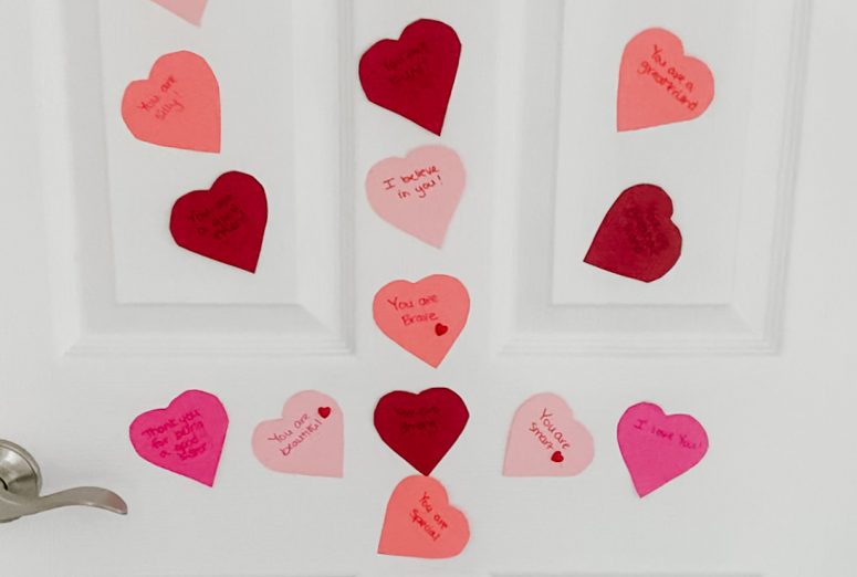 Valentines door hearts for kids